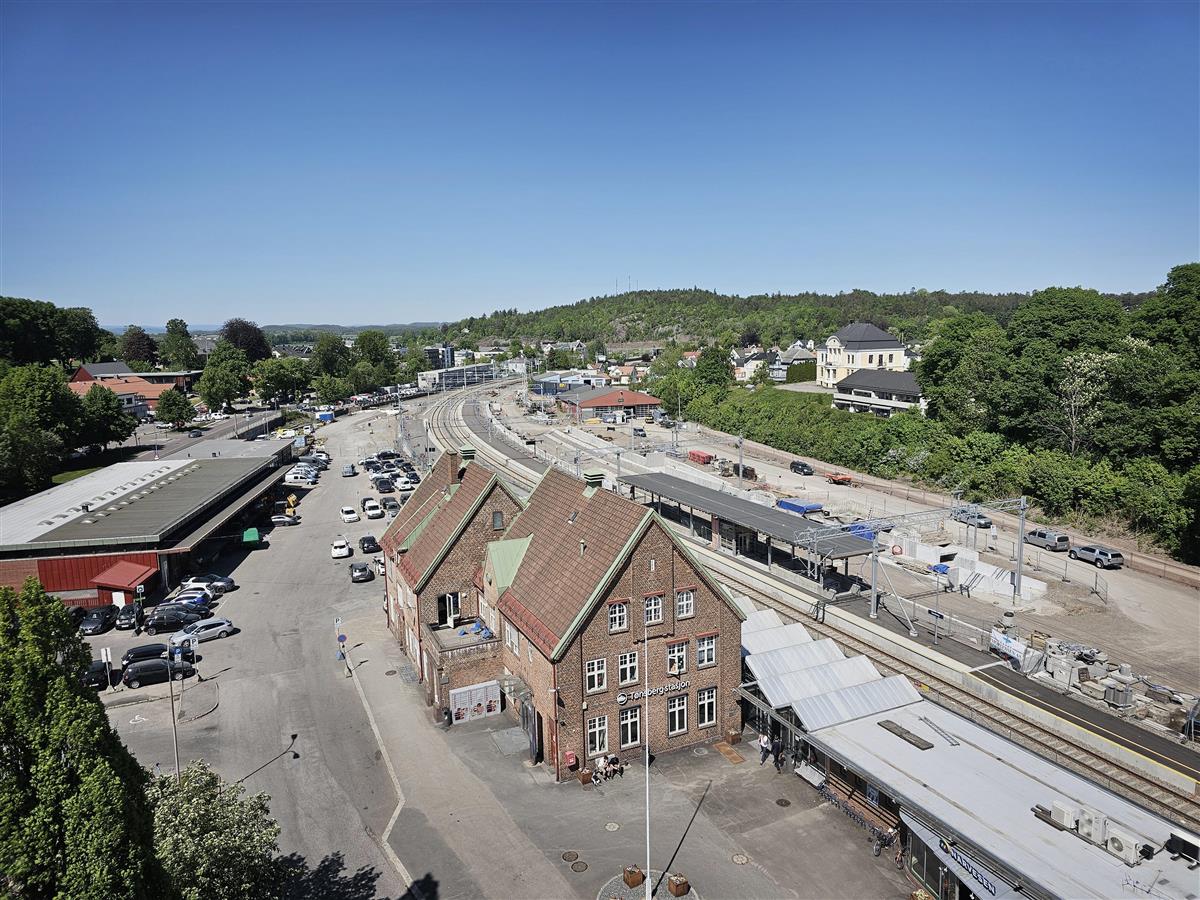Stasjonsområdet i Tønsberg sentrum - Klikk for stort bilde