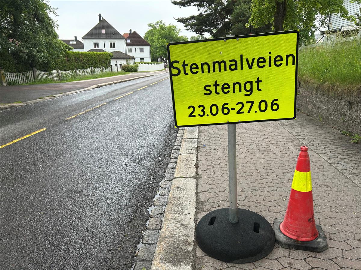 Infoskilt i Stenmalveien - Klikk for stort bilde