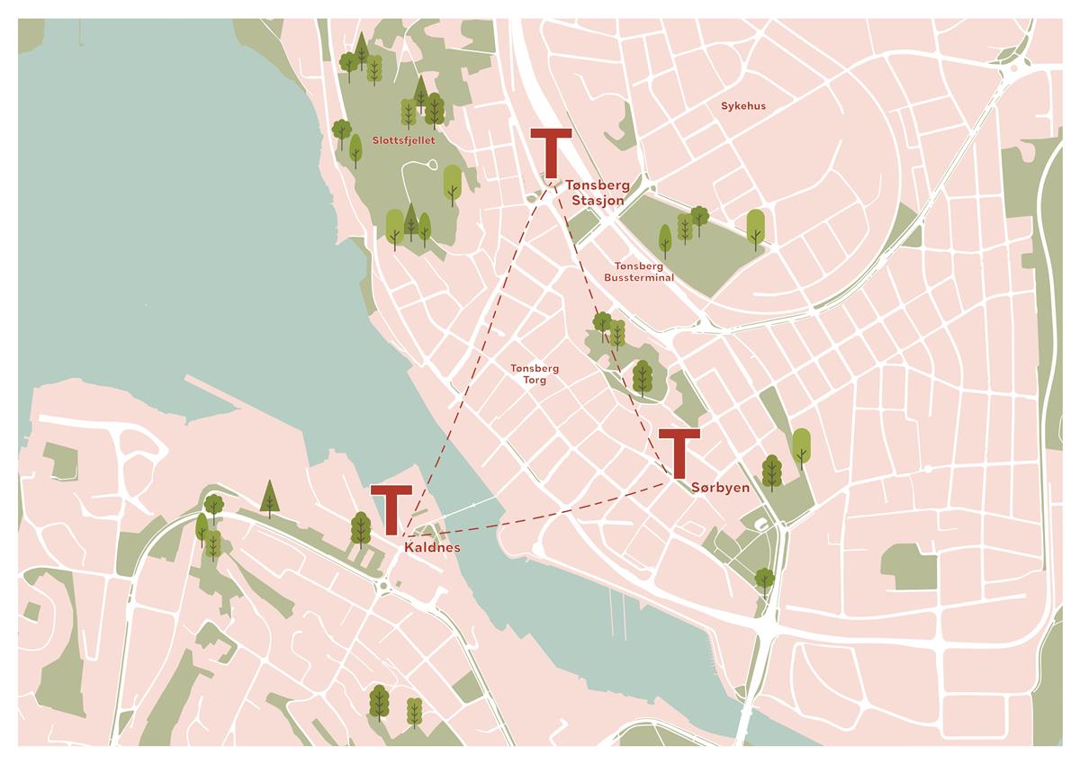 Kart over hvor mobilitetspunktene ligger - Klikk for stort bilde